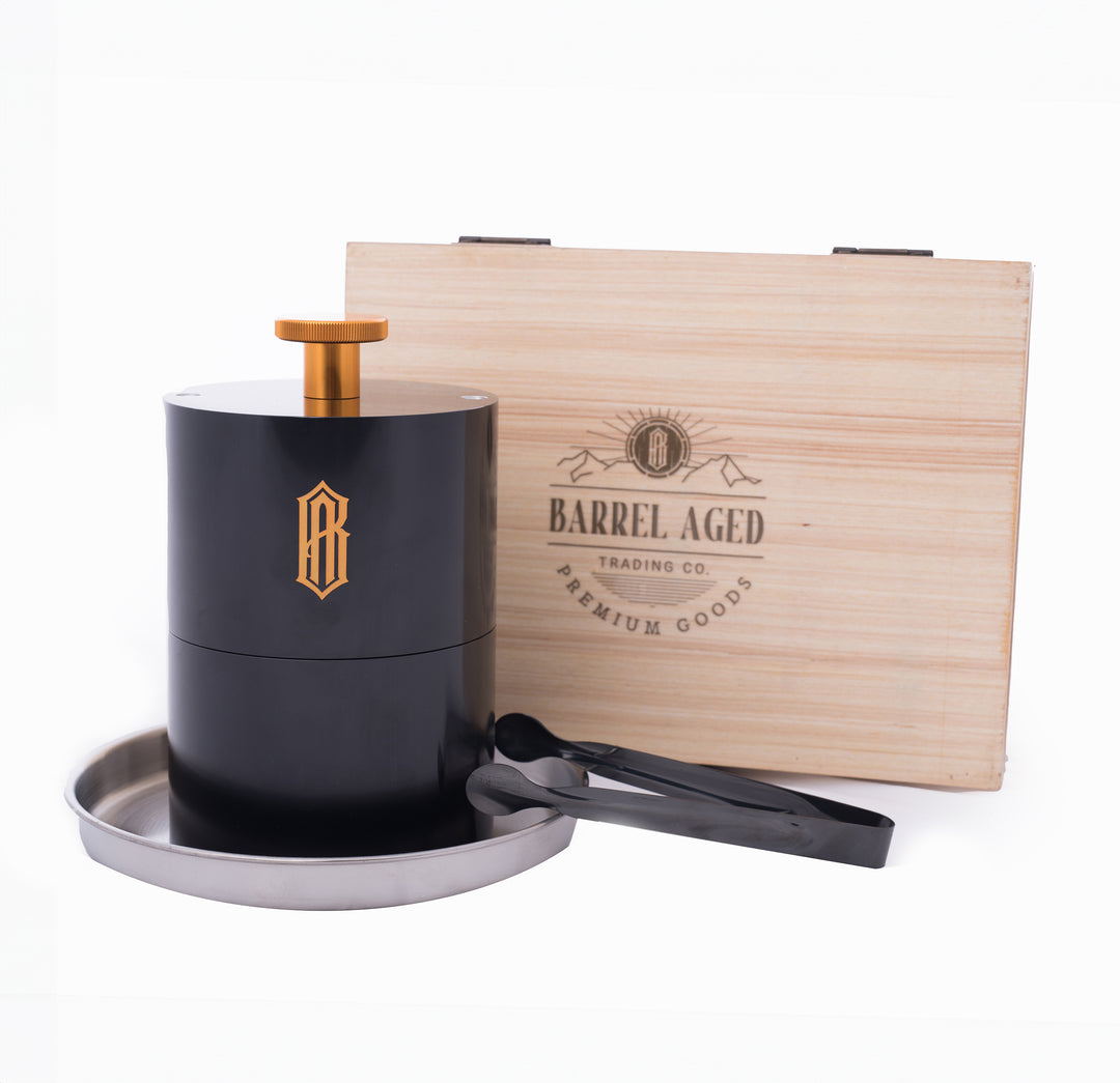 Barrel Aged Trading Co. Ice Baller Press in Wood Box
