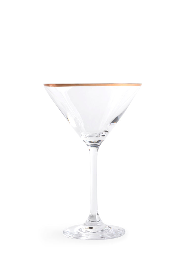 Copper Rimmed Martini Glass - Set of Four