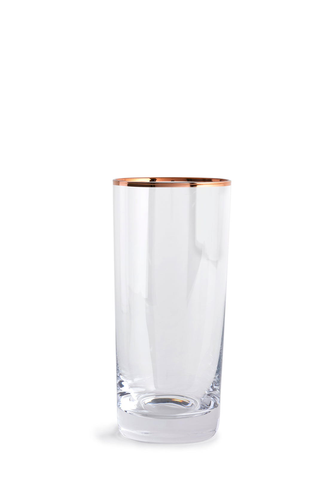 Copper Rimmed Highball Glass - Set of Four