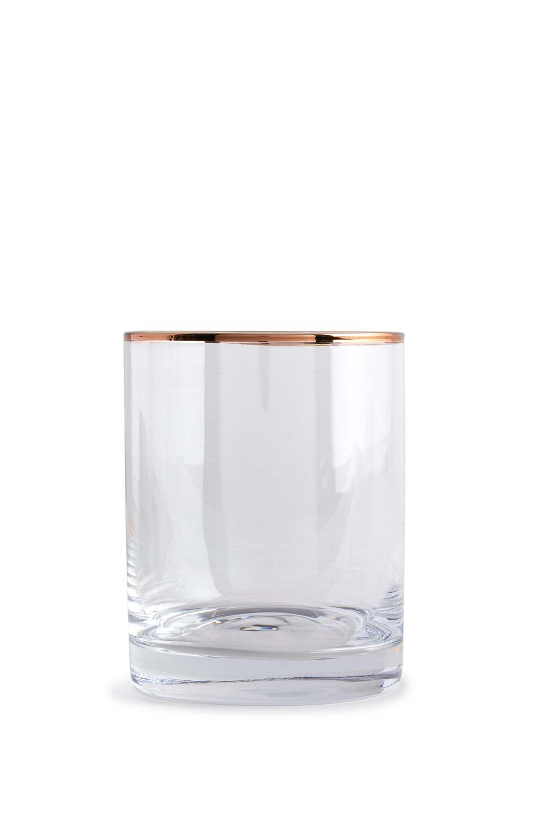 Copper Rimmed Old Fashioned (Lowball) Glass - Set of Four