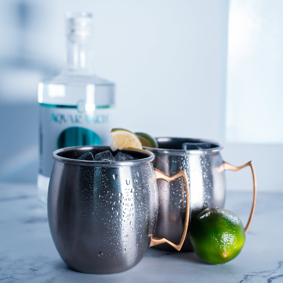 Set of Four Polished Stainless Steel Classic Moscow Mule Mugs