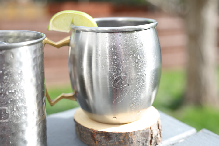 Set of Four Polished Stainless Steel Classic Moscow Mule Mugs
