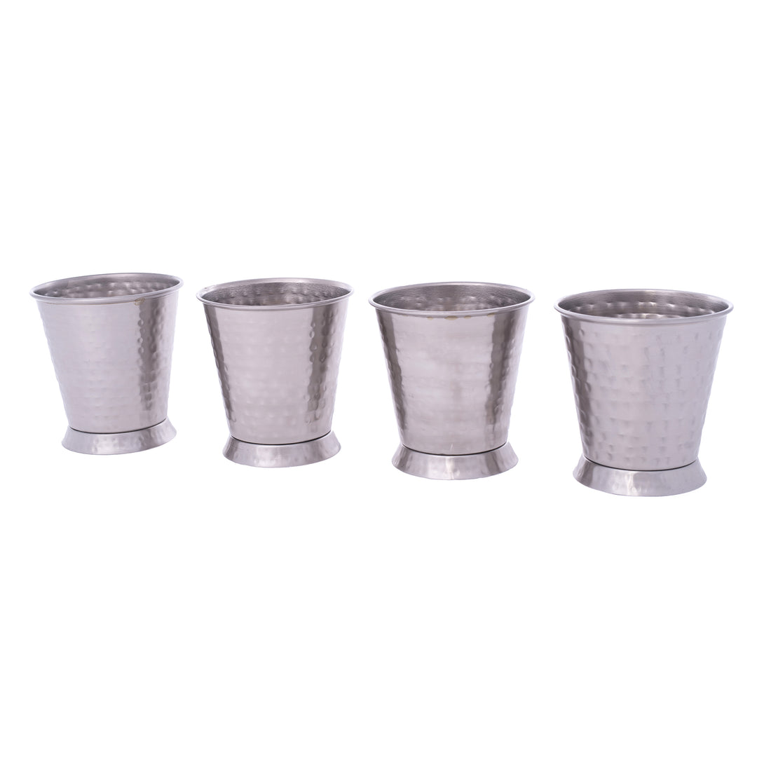 Set of Four Personalized Stainless Steel Mint Julep Cups