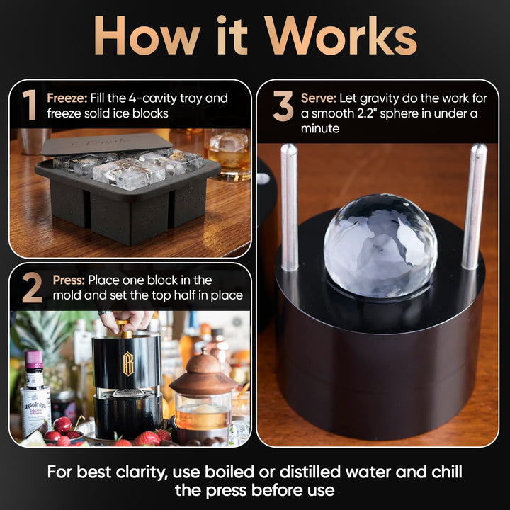 Barrel Aged Trading Co. Ice Baller Press in Wood Box