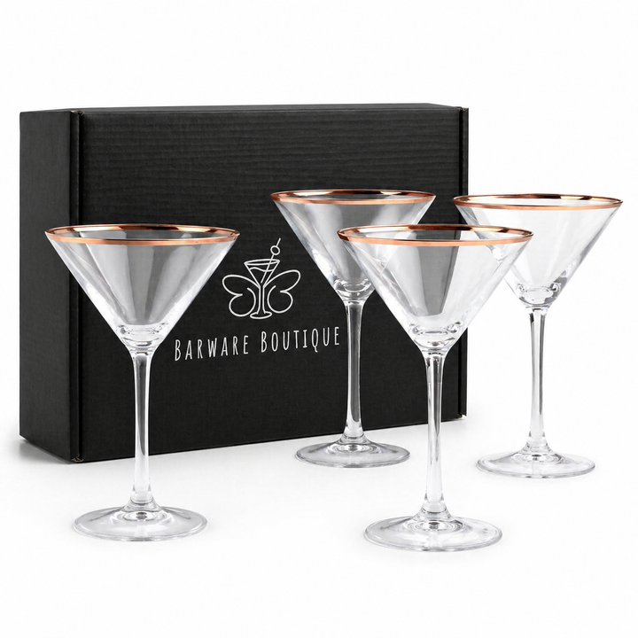 Copper Rimmed Martini Glass - Set of Four