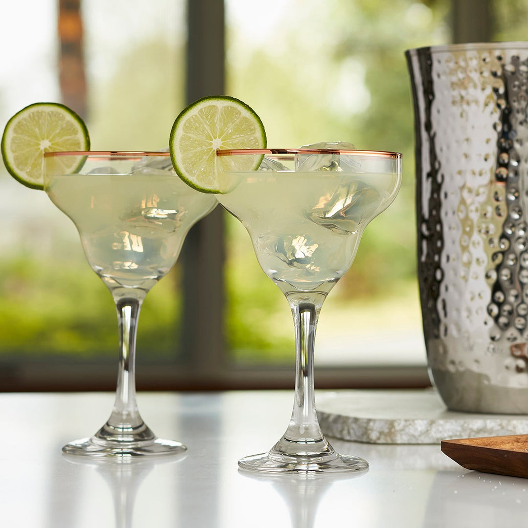 Copper Rimmed Margarita Glass