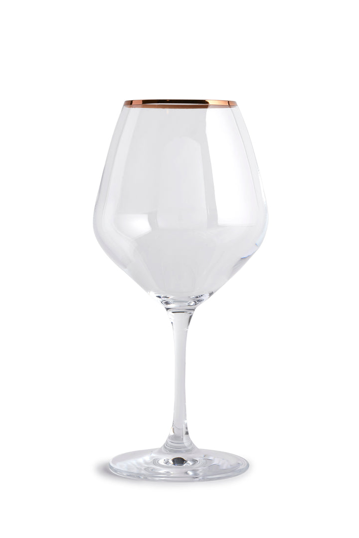 Copper Rimmed Wine Glass - Set of Four
