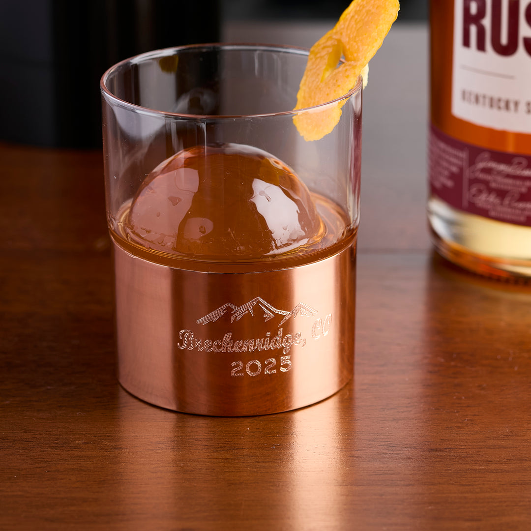 New! Graphic Engraved Custom Whiskey Glass Set of Two in Gift Box