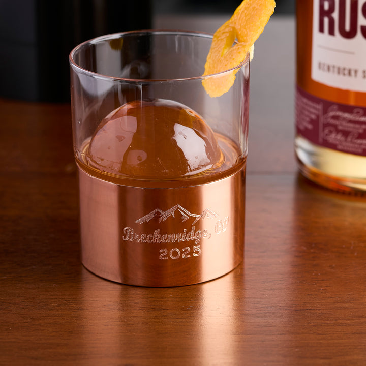 New! Graphic Engraved Custom Whiskey Glass Set of Two in Gift Box