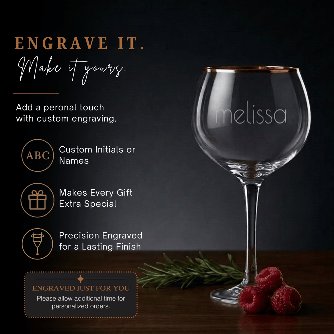 Copper Rimmed Wine & Sangria Glass - Set of Four