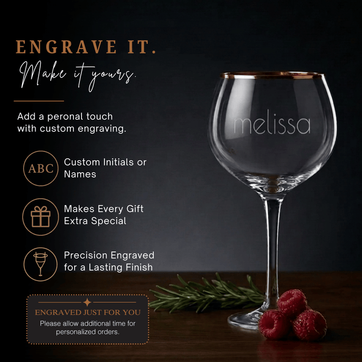 Copper Rimmed Wine & Sangria Glass - Set of Four