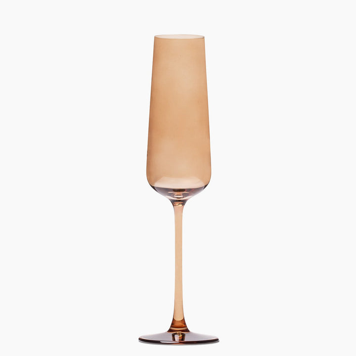 Smoke Amber Tinted Champagne Flute - Set of Four