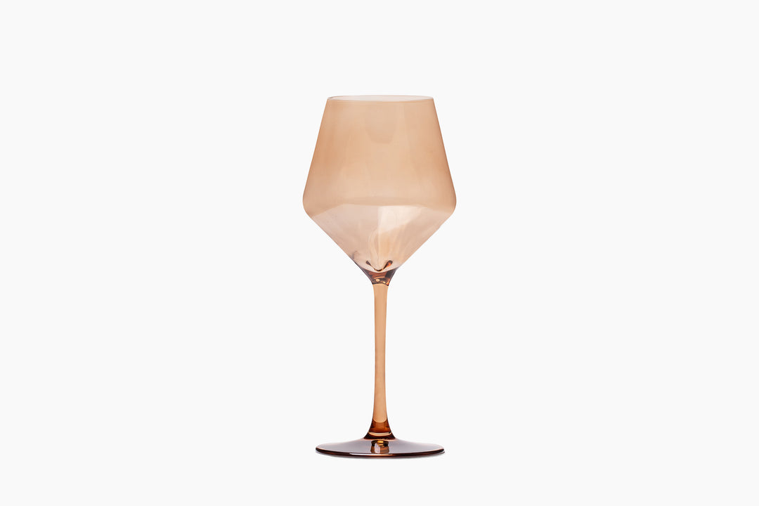 Smoke Amber Tinted Wine Glass - Set of Four