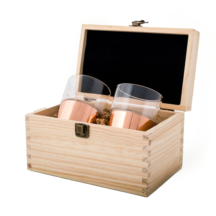 The Classic Whiskey Glass Set of Two in Wood Box