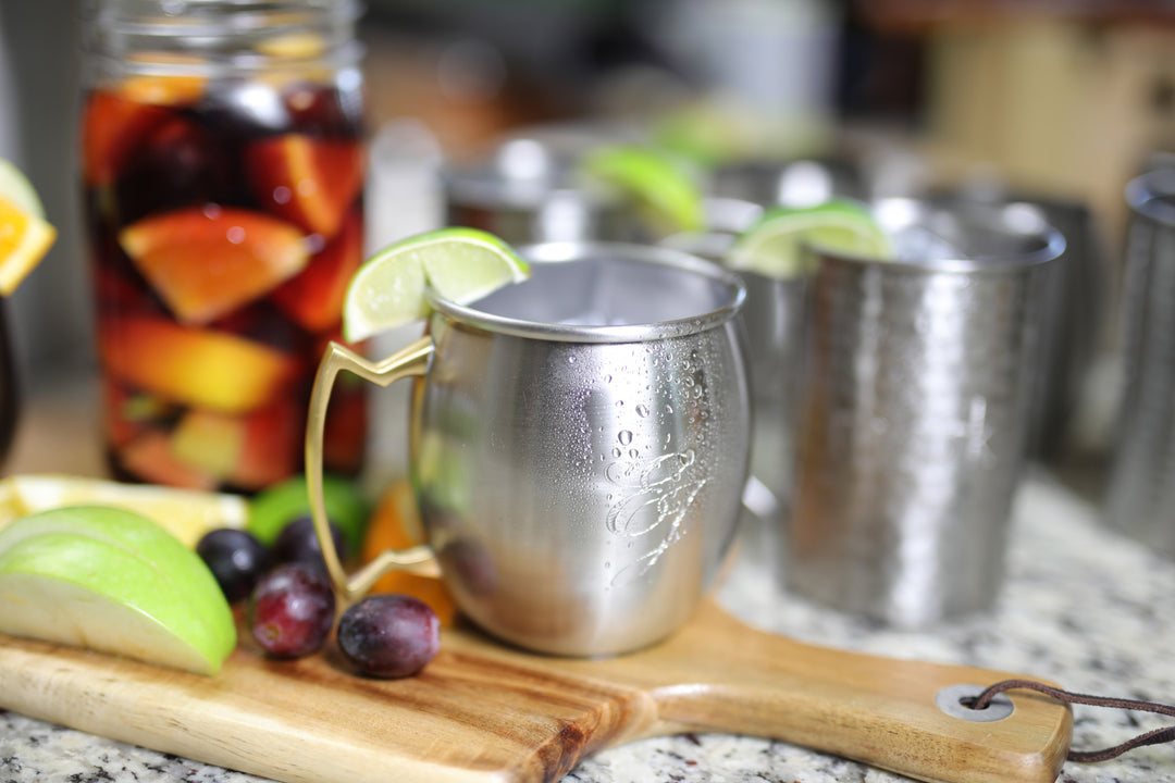 Set of Four Polished Stainless Steel Classic Moscow Mule Mugs