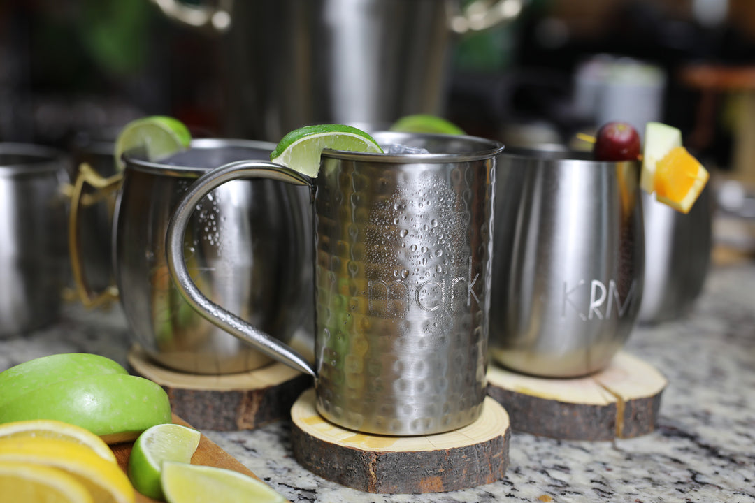 Original Moscow Mule mug with Hammered Finish - Set of Four
