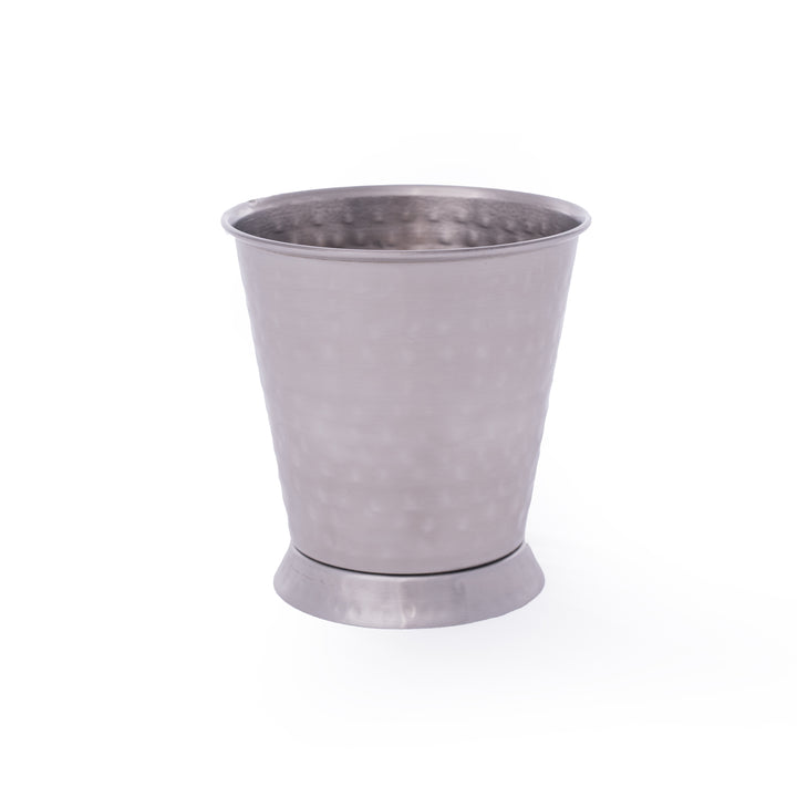 Set of Four Hammered Stainless Steel Mint Julep Cups