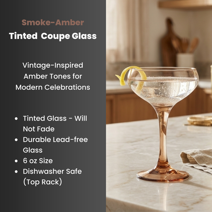Smoke Amber Tinted Coop Glass - Set of Four