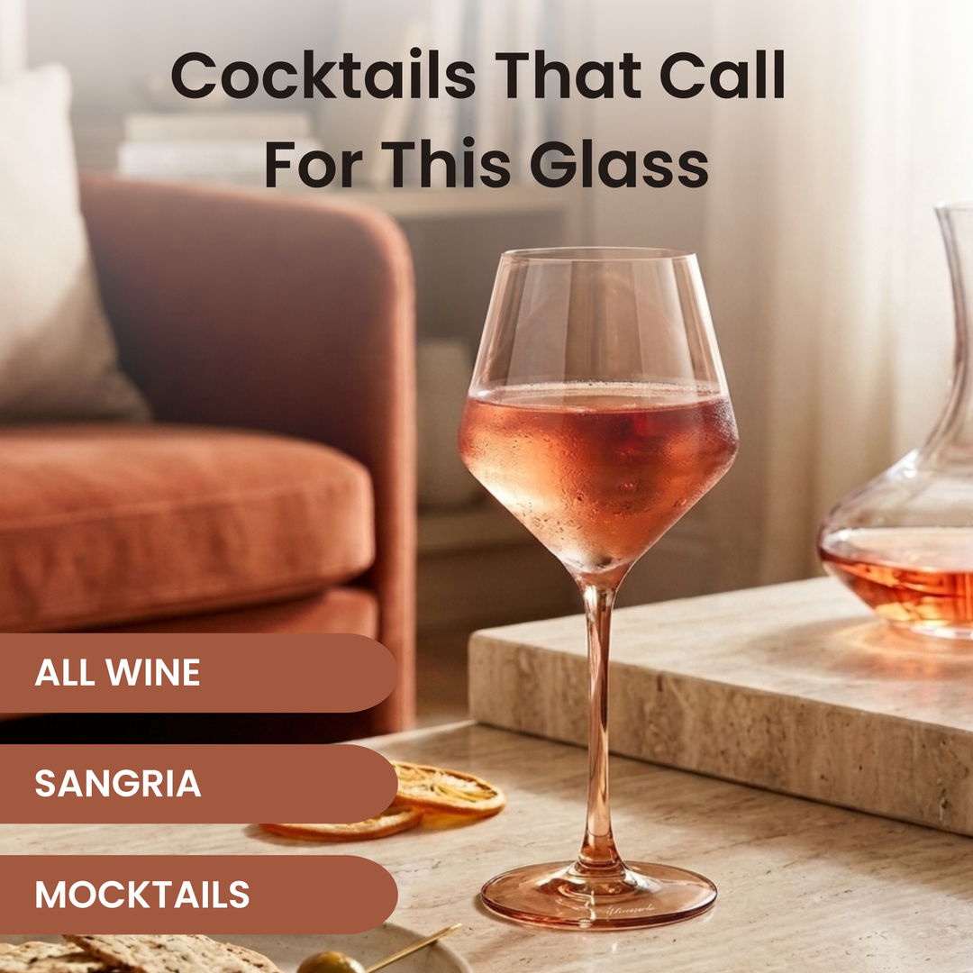 Smoke Amber Tinted Wine Glass - Set of Four