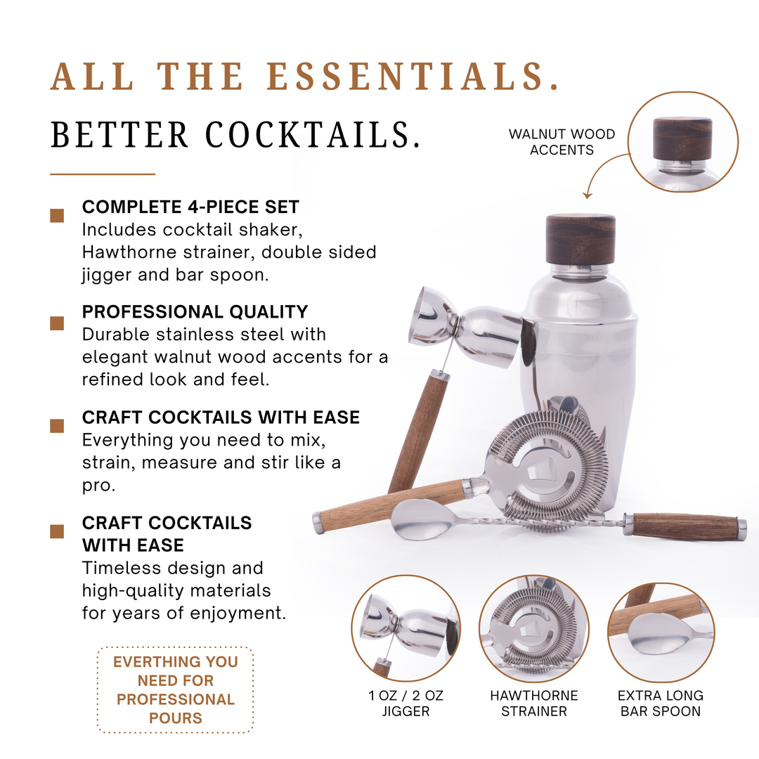 4-piece Stainless Steel Barware Set