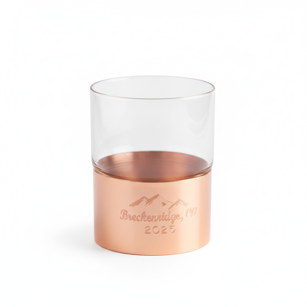 New! Graphic Engraved Custom Whiskey Glass Set of Two in Gift Box