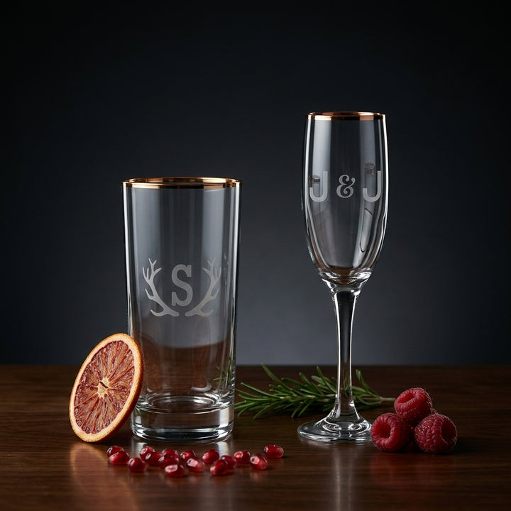 Copper Rimmed Wine & Sangria Glass - Set of Four