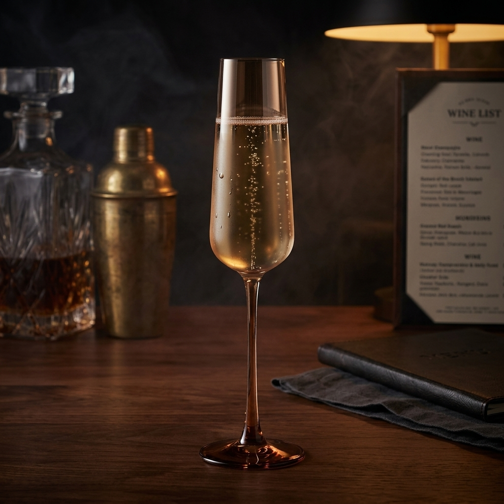 Smoke Amber Tinted Champagne Flute - Set of Four