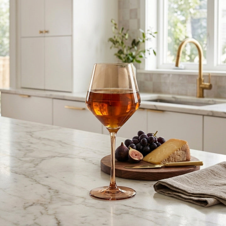 Smoke Amber Tinted Wine Glass - Set of Four